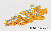 Political 3D Map of More og Romsdal, cropped outside