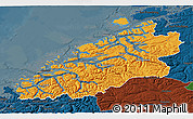 Political 3D Map of More og Romsdal, darken