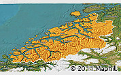 Political 3D Map of More og Romsdal, satellite outside