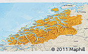 Political 3D Map of More og Romsdal, shaded relief outside