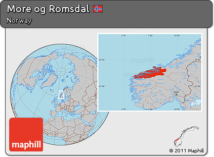 Gray Location Map of More Og Romsdal