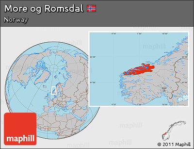 Gray Location Map of More Og Romsdal