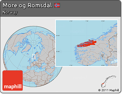Gray Location Map of More Og Romsdal