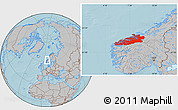 Gray Location Map of More og Romsdal, hill shading