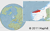 Savanna Style Location Map of More og Romsdal, highlighted country, hill shading