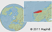 Savanna Style Location Map of More og Romsdal, hill shading