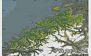 Satellite Map of More og Romsdal, semi-desaturated