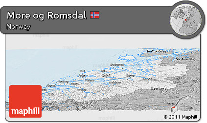 Gray Panoramic Map of More Og Romsdal