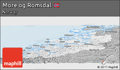 Gray Panoramic Map of More Og Romsdal