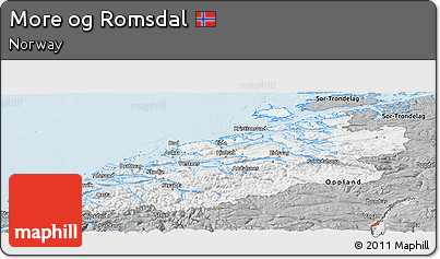 Gray Panoramic Map of More Og Romsdal
