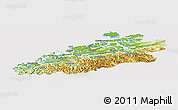 Physical Panoramic Map of More og Romsdal, cropped outside