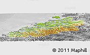 Physical Panoramic Map of More og Romsdal, desaturated