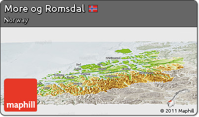 Physical Panoramic Map of More Og Romsdal, lighten, semi-desaturated