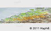 Physical Panoramic Map of More og Romsdal, semi-desaturated