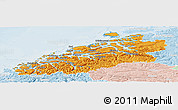 Political Panoramic Map of More og Romsdal, lighten
