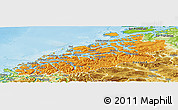 Political Panoramic Map of More og Romsdal, physical outside