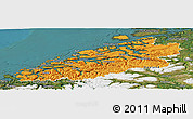 Political Panoramic Map of More og Romsdal, satellite outside