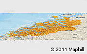 Political Panoramic Map of More og Romsdal, shaded relief outside