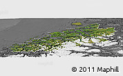 Satellite Panoramic Map of More og Romsdal, desaturated