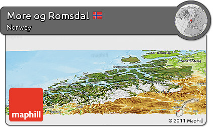 Satellite Panoramic Map of More Og Romsdal, physical outside