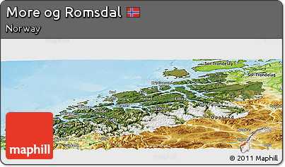 Satellite Panoramic Map of More Og Romsdal, physical outside