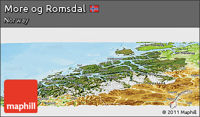 Satellite Panoramic Map of More Og Romsdal, physical outside