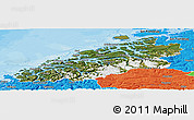 Satellite Panoramic Map of More og Romsdal, political outside