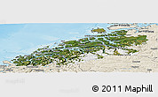 Satellite Panoramic Map of More og Romsdal, shaded relief outside