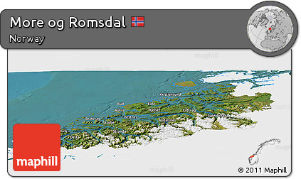 Satellite Panoramic Map of More Og Romsdal, single color outside
