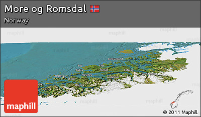 Satellite Panoramic Map of More Og Romsdal, single color outside