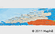 Shaded Relief Panoramic Map of More og Romsdal, political outside