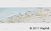 Shaded Relief Panoramic Map of More og Romsdal, semi-desaturated