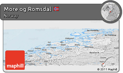 Silver Style Panoramic Map of More Og Romsdal