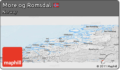 Silver Style Panoramic Map of More Og Romsdal