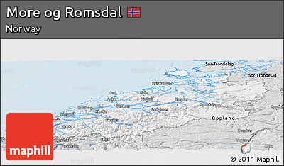 Silver Style Panoramic Map of More Og Romsdal