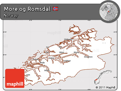 Classic Style Simple Map of More Og Romsdal, cropped outside