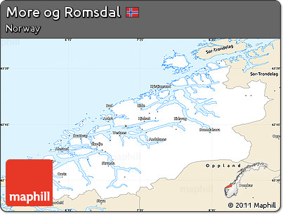 Classic Style Simple Map of More Og Romsdal