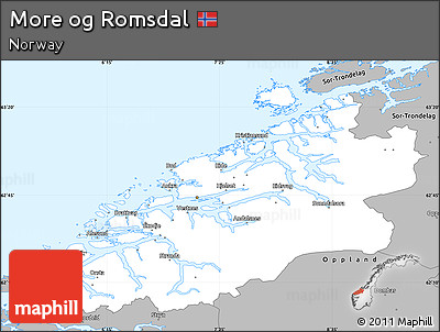 Gray Simple Map of More Og Romsdal