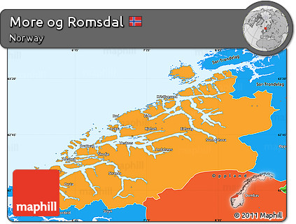 Political Simple Map of More Og Romsdal