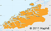 Political Simple Map of More og Romsdal, single color outside