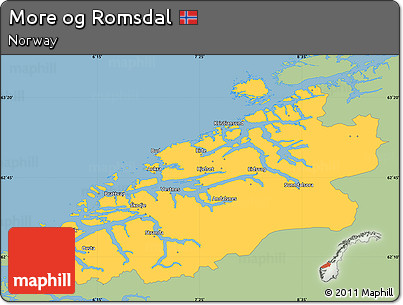 Savanna Style Simple Map of More Og Romsdal, single color outside