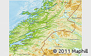 Physical 3D Map of Nord-Trondelag