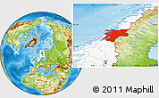 Physical Location Map of Nord-Trondelag, highlighted country