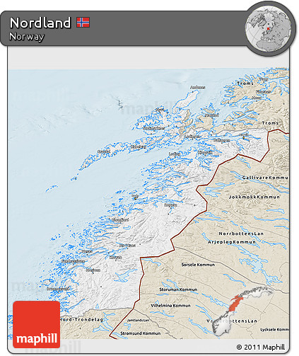 Classic Style 3D Map of Nordland