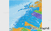 Political 3D Map of Nordland