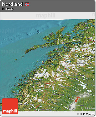 Satellite 3D Map of Nordland