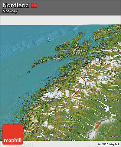 Satellite 3D Map of Nordland