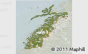 Satellite 3D Map of Nordland, lighten
