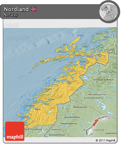 Savanna Style 3D Map of Nordland