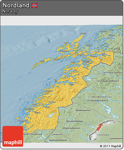 Savanna Style 3D Map of Nordland